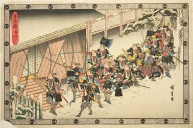 Der nächtliche Angriff, Teil 2: Einbruch (Youchi ni, rannyu), aus der Serie "Die Rache der treuen Vasallen (Chushingura)"