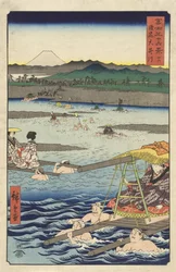 Der Fluss Ōi zwischen den Provinzen Suruga und Tōtōmi