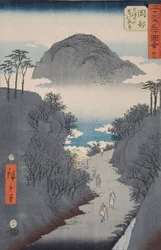 Der Weg durch den Efeu am Berg Utsu bei Okabe