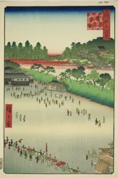 Yatsukoji, innerhalb des Sujikai-Tores (Sujikai-uchi Yatsukoji), aus der Serie „Hundert berühmte Ansichten von Edo (Meisho Edo hyakkei)“
