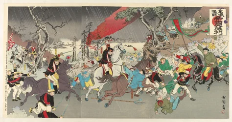 Großer Sieg des japanischen Kaiserreichs bei der heftigen Schlacht bei Pyongyang