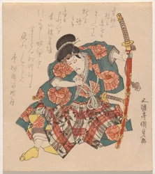 Ichikawa Danjūrō VII in einer aragoto (Bravado) Pose