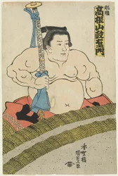 Der Ringer Takaneyama Seiemon vom Higo-Stall, 1830-1844