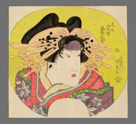 Iwai Kumesaburo II als Kurtisane Takao in Banzei Okuni Kabuki