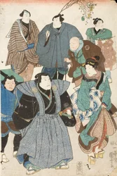Frühlingsfeier (Kabuki-Schauspieler, als Straßenmenge verkleidet)