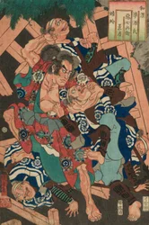 Kagero: Akushichibei Kagekiyo, aus der Serie "Japanische und chinesische Vergleiche für die Kapitel von Genji (Wakan nazorae Genji)"