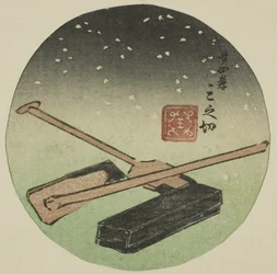 Vierundzwanzig Vorbilder kindlicher Pietät (Nijushiko), Abschnitt eines Blattes aus der Serie "Ein Harimaze-Spiegel der Joruri-Stücke (Harimaze joruri kagami)"