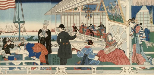 Ein amerikanisches Handelsgebäude in Yokohama