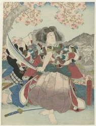 Nakamura Utaemon IV als Oniwakamaru im Theaterstück 