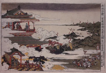 An Lushan und seine Truppen greifen den Kaiser an, ca. 1770