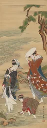 Zwei Frauen und ein Mädchen am Meeresufer, 1735-1814