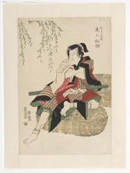 Tanabe Bunzo auf Reissäcken