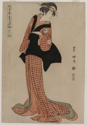 Iwai Kiyotaro (Edoya) als Okaru (aus der Serie Bilder von Schauspielern auf der Bühne)