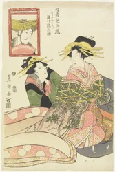 "Spiegel der Schauspieler-Parodien, Sawamura Gennosuke als Fujiya Izaemon", Januar 1807