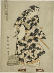 Tachibanaya: Ichikawa Yaozo III als Fuwa Banzaemon, aus der Serie "Porträts von Schauspielern auf der Bühne (Yakusha butai no sugata-e)"