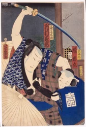 Ichikawa Kakitsu als Ishidome Busuke und Arashi Kichirodku als Sagihira