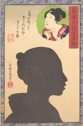 Silhouettenbild eines Kabuki-Schauspielers, 19. Jahrhundert