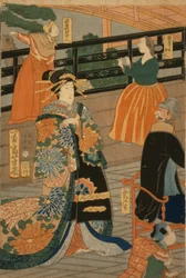 Besucher aus verschiedenen Nationen genießen eine Party im Fächerraum des Gankir?, 1860