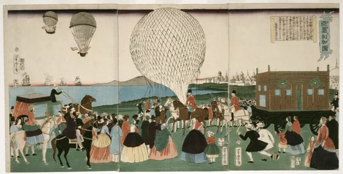Ballonfahren in Amerika, veröffentlicht 1865