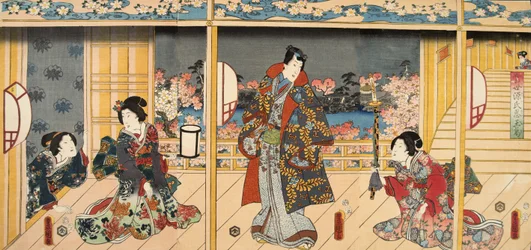 Szene aus Genji Monogatari (Erzählung von Genji) von Murasaki Shibuku (geb. 978) ca. 1860