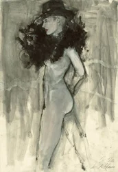 Elegantes Profil mit Hut