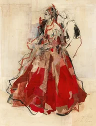 Elegante Frau in Rot