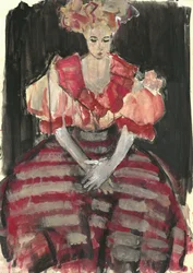 Elegante Frau in Rot