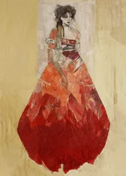Mode Frau Rotes Kleid