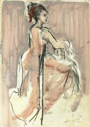 Anmutige sitzende Frau