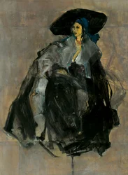 Geheimnisvolle Frau mit Hut
