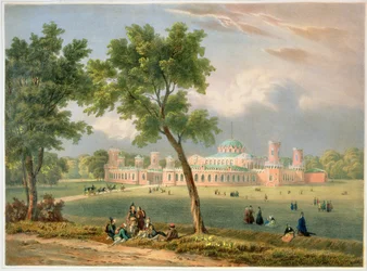 Der Peter-der-Große-Palast in Moskau, gedruckt von Edouard Jean-Marie Hostein, veröffentlicht von Lemercier, Paris, 1840er Jahre
