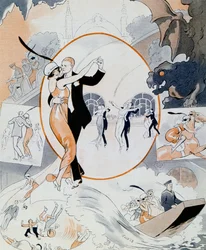 Tanzszene, aus dem Magazin La Vie Parisienne, Frankreich