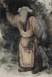 Kostümentwurf für die Oper Ruslan und Lyudmila von M. Glinka