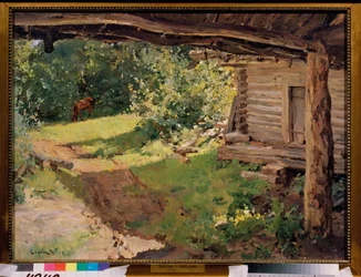 Landschaft mit einem Pferd