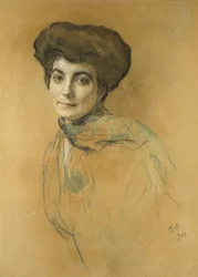 Porträt von Elena Ivanovna Roerich, 1909