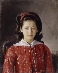 Porträt von Lyudmila Anatolyevna Mamontova 1874-1937, 1884