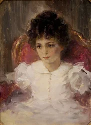 Porträt von Tatyana Sergeevna Khokhlova, geb. Botkina, als Kind