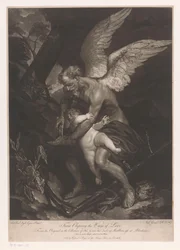 Vater Zeit schneidet Cupido die Flügel ab