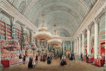 Wohltätigkeitsbasar im Bankettsaal des Jussupow-Palastes
