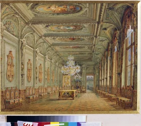 Der Hauptspeisesaal (Galerie Heinrichs II) im Jussupow-Palast in St. Petersburg