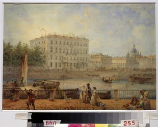 Sankt Petersburg. Blick auf die Fontanka und das Derzhavin-Haus