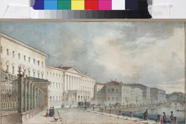 Das Katharineninstitut am Fontanka-Fluss, von Vasily Semyonovich Sadovnikov (1800-1879)