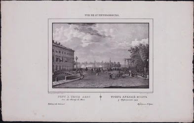 Ansichten von Sankt Petersburg. Die Dreifaltigkeitsbrücke, 1833
