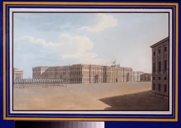 Blick auf den Winterplatz von der Newa-Allee, Sankt Petersburg