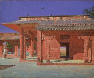 Hof des Harems im kaiserlichen Palast von Fatehpur Sikri, 1874-1876