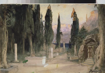Bühnenbildentwurf für die Oper Orpheus und Eurydike von C. W. Gluck
