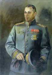 Porträt des Marschalls der Sowjetunion und Polens, Konstantin Rokossovsky (1896-1968)