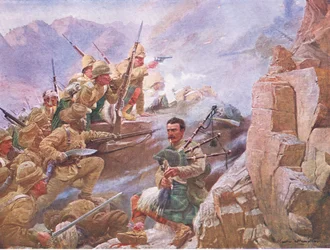 Der Sturm auf Dargai, Illustration aus Cassells Geschichte Englands, 1900er Jahre