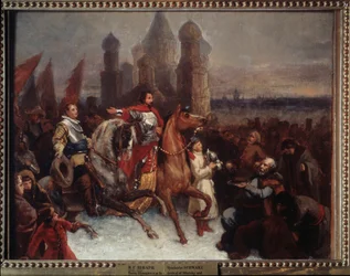 Der Einzug von Zar Wassili IV. Schuiski und Graf Jakob de La Gardie in Moskau