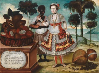 Edle Frau mit ihrem schwarzen Sklaven, ca. 1783